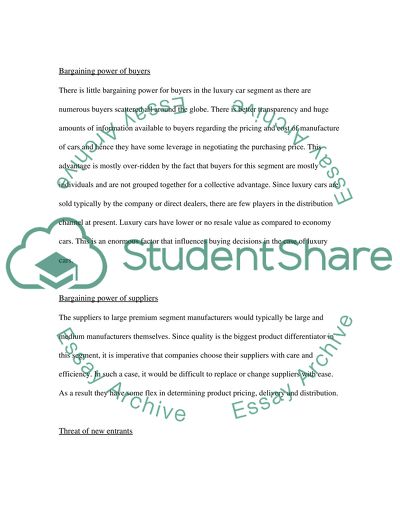 The Porters Five Force Analysis, Rivalry between Suppliers