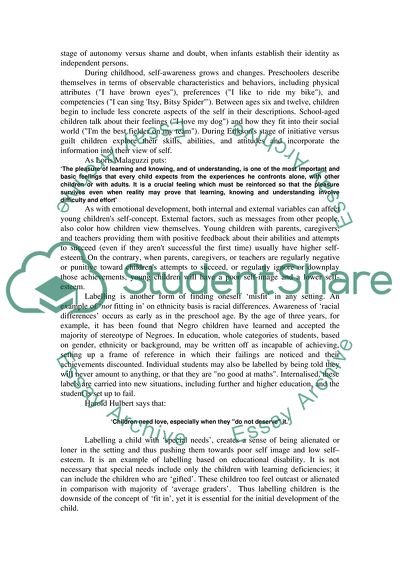 The Development of a Sense of Belonging of a Child