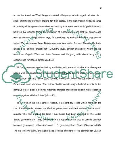 What does cormac mccarthy argues about the connection between violence and history