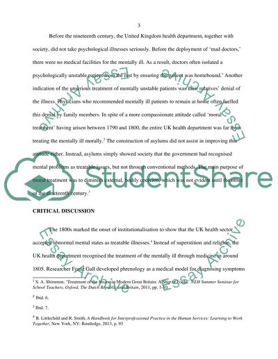 Improvement of Attitudes towards the Mentally in the 19th Century UK