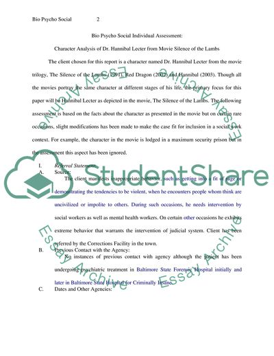 Character Analysis of Dr Hannibal Lecter from Movie Silence of the Lambs