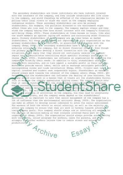 Social Performance of a Company