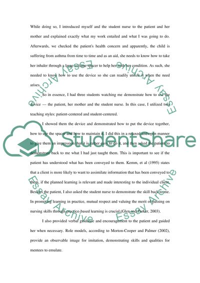 Reflection on Demonstrating a Skill