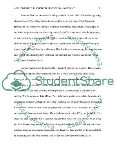 Applied Ethics in Criminal Justice Management