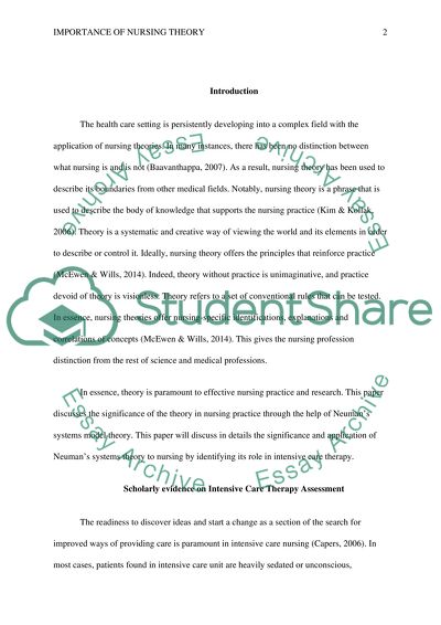 Importance of Nursing Theory