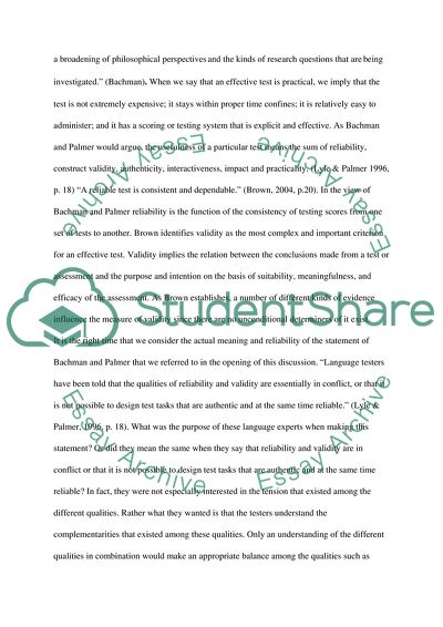 Features of Testing in Language Learning