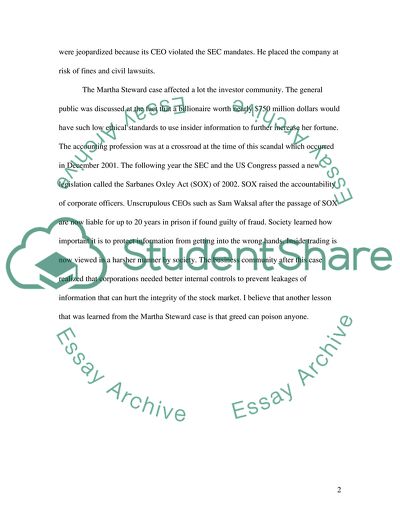 Martha Stewards Insider Trading