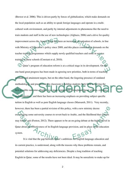 Teacher education in Qatar