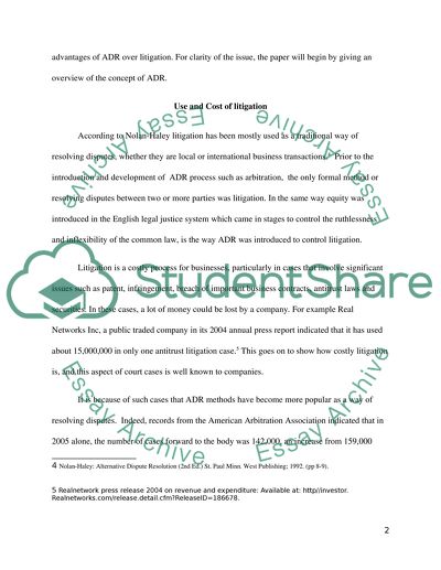 Advantages and disadvantages of alternative dispute resolution over litigation in international business