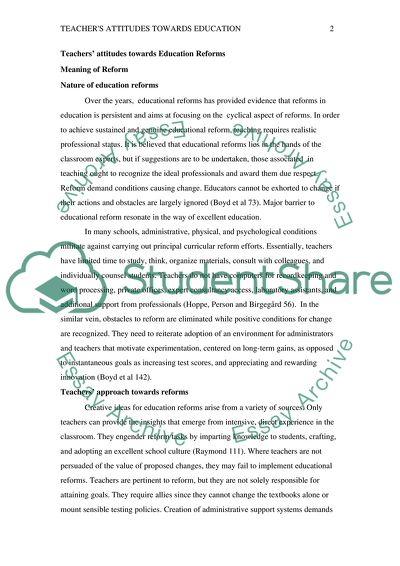 Teachers Attitudes Towards Education