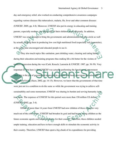 International Agency & Global Governance - UNICEF