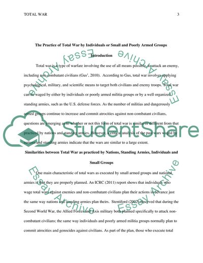 The Practice of Total War by Individuals or Small and Poorly Armed Groups