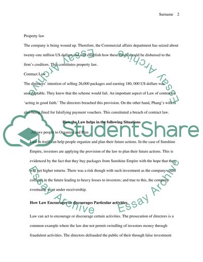 The prosecution of James Phang Wah and Jackie Hoo Choon Cheat directors of an insolvent company, Sunshine Empire