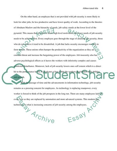 Job security pros and cons