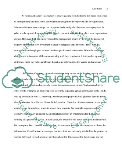 Communication - Upward Distortion