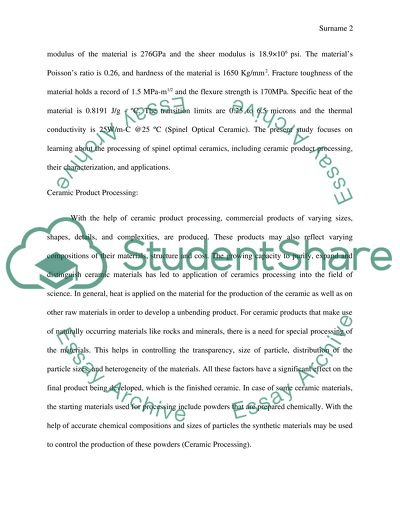 Optical Spinel Ceramics Processing