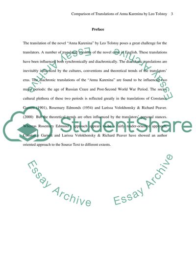 Comparison between Diachronic Translations of Anna Karenina