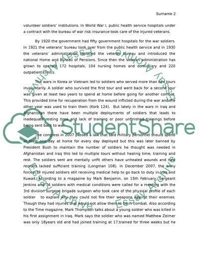 U.S. Veterans are taken care of in the United States