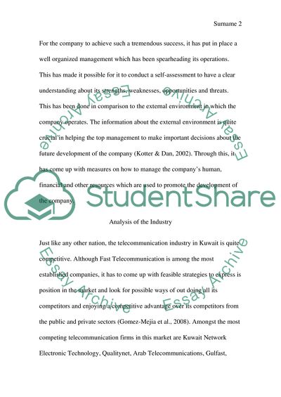 Business Strategy: Fast Telecommunication Company