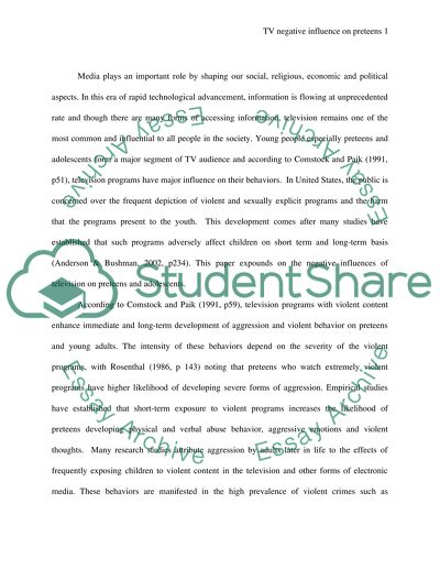 (TV)Media Influence on Youth