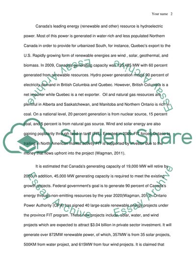 Renewable Energy in Canada