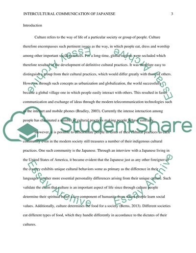 Intercultural Communication of Japanese