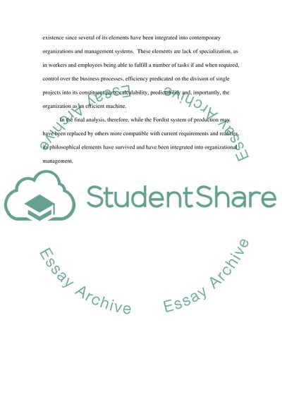 The Fordist Production System