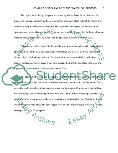 Conquer of Inca Empire by the Spanish Conquistadors