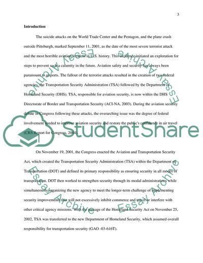 Aviation Security and Restore the Publics Confidence in Air Travel