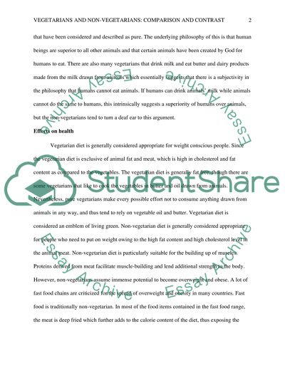 Vegetarians and non-vegetarians: Comparison and contrast