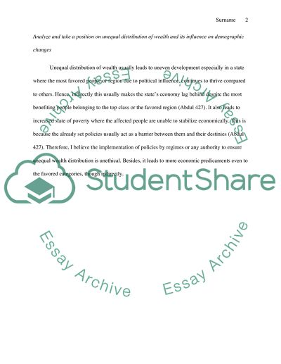 Unequal Distribution of Wealth