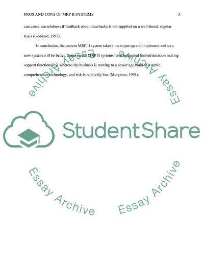 Pros and Cons of Manufacturing Resource Planning II Systems