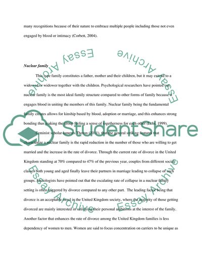 Changing Nature of the Relationship in A United Kingdoms Families