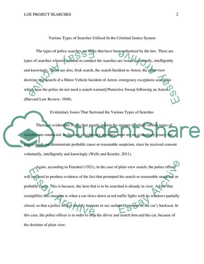 Various Types of Searches Utilized in the Criminal Justice System