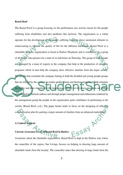 Marketing Communications Campaign - Razed Roof Charity