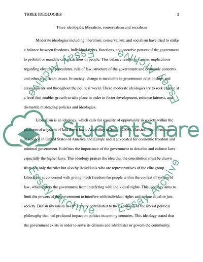 Three Ideologies: Liberalism, Conservatism, and Socialism