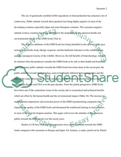 The attitude of American public towards GM food