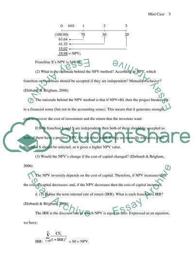 CORPORATE FINANCE - MODULE 6 MINICASE