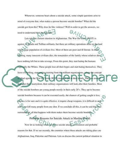 Islam Why the suicide bomber decides to do it