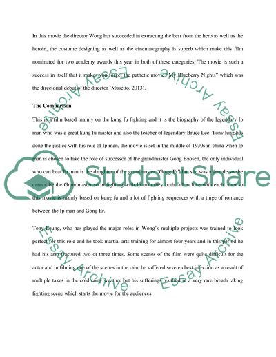 Comparison of Once Upon a Time in China by Hark Tsui and The Grandmaster by Wong Kar-Wai