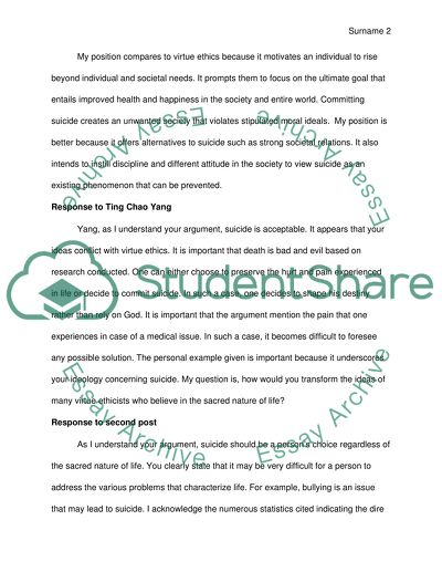 The Ethical Issue of Suicide