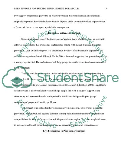 Suicide Bereavement Adults in Australia: Peer Support