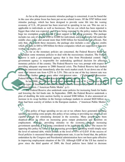 Monetary and Fiscal Policy: Government Reactions During a Massive Recession