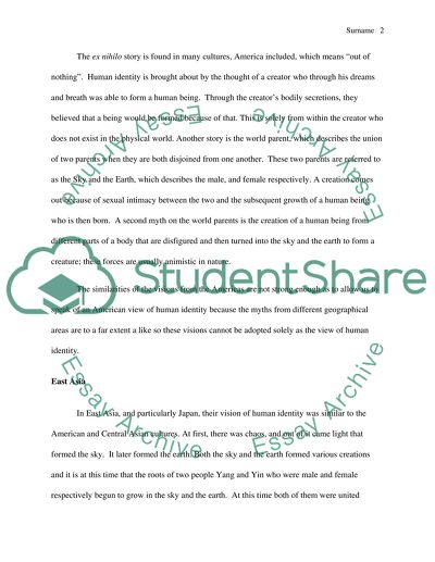 The Creation Myths: Americas Visions, East Asia and the Pacific Vision