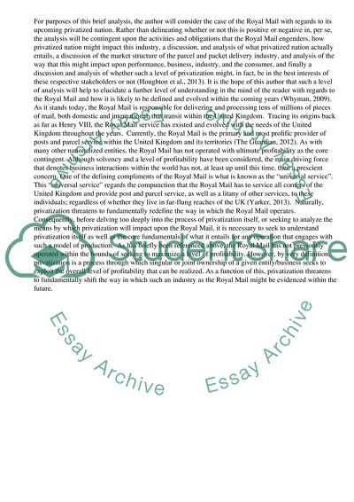 Whose Competence Should Support of Royal Mail Be in