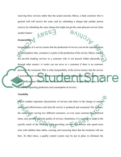 Services Marketing and Characteristics of Services