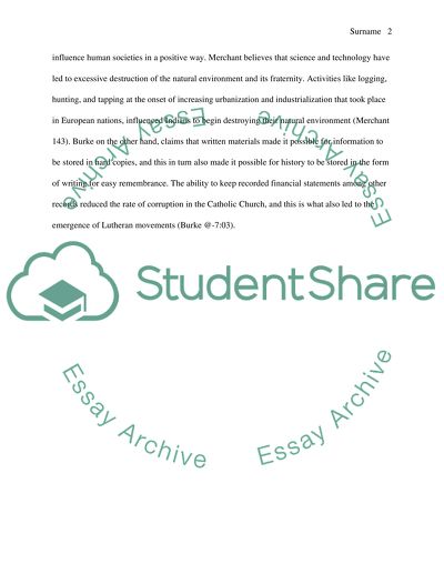 Carolyn Merchants Ecological Revolution and James Burkes Narrative of Scientific Revolution