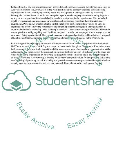 Post of Loss Prevention Team Leader