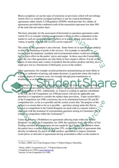 Problem Question in EU Competition Law