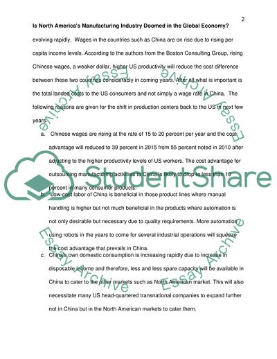 Is North Americas Manufacturing Industry Doomed in the Global Economy